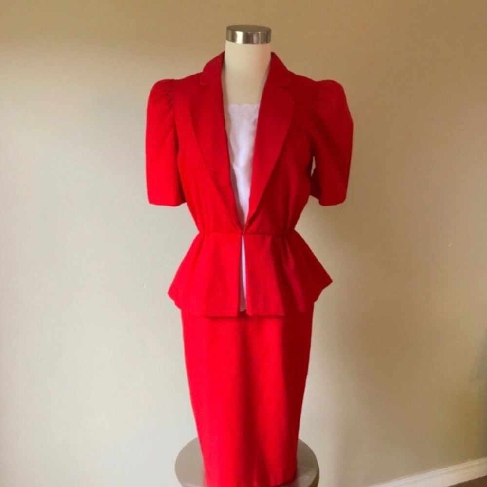 Red Vintage Peplum Dress